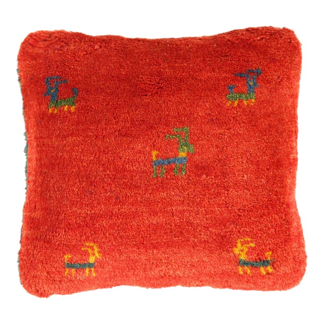 Pasargad DC Fine Hand Knotted Persian Gabbeh Pillow For Sale