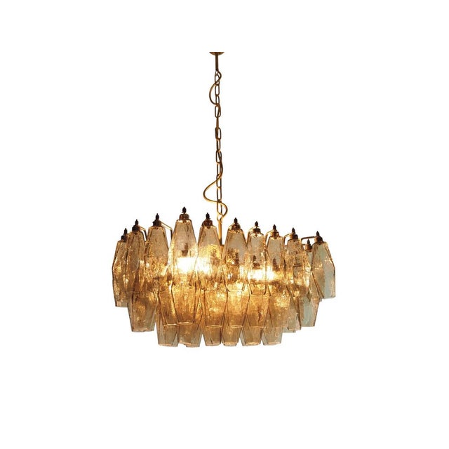 Murano Poliedri Chandelier in Smoked Glasses by Carlo Scarpa, 1990 For Sale - Image 14 of 16