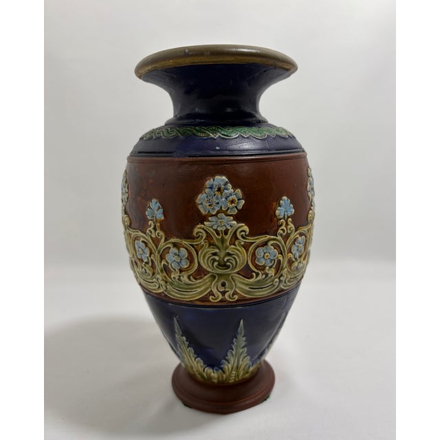 Ceramic Antique Doulton Lambeth Stoneware Vase – England, Late 19th Century For Sale - Image 7 of 10