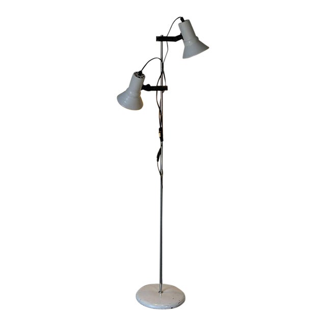 Metal Floor Lamp With Adjustable Dual Shades Mid-Century Modern 1950s For Sale