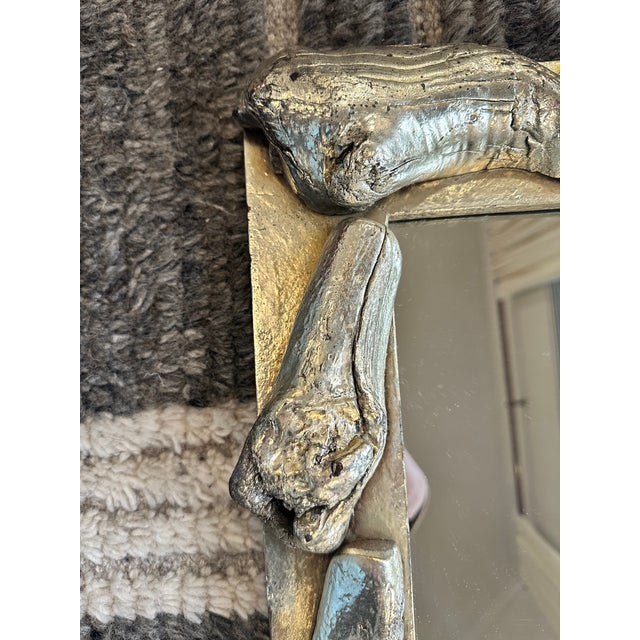 Hollywood Regency Late 20th Century Silver-Leafed Driftwood Mirror For Sale - Image 3 of 6