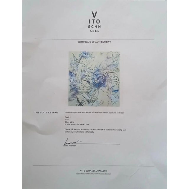 Laurie Anderson “Fabric 1” (2012) – Large-Scale Oil on Fabric, Framed For Sale In Nashville - Image 6 of 6