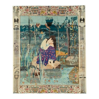 Galerie Shabab Collection Early 20th Century Persian Tabriz Pictorial Rug For Sale