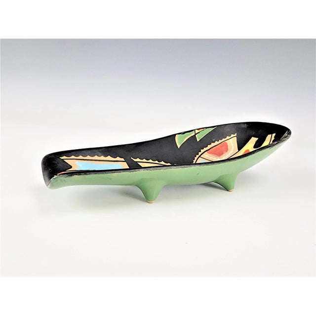 Mid-Century Deruta Italian Hand-Painted Ceramic Abstract Art Platter, 9" For Sale - Image 4 of 11