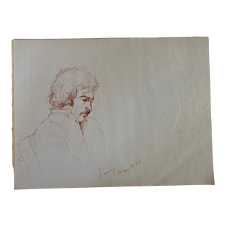 1975 "Portrait of a Man" Color Pencil Sketch Drawing For Sale