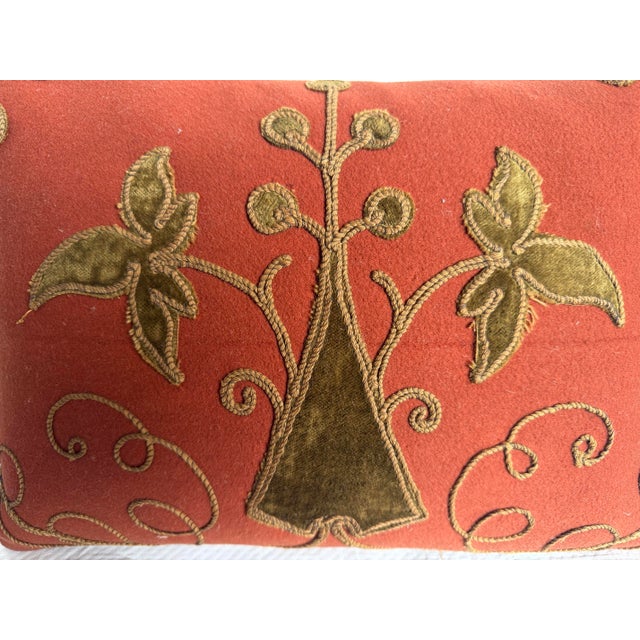18th Century 18th Century Italian Silk Velvet Appliqué Pillow For Sale - Image 5 of 7