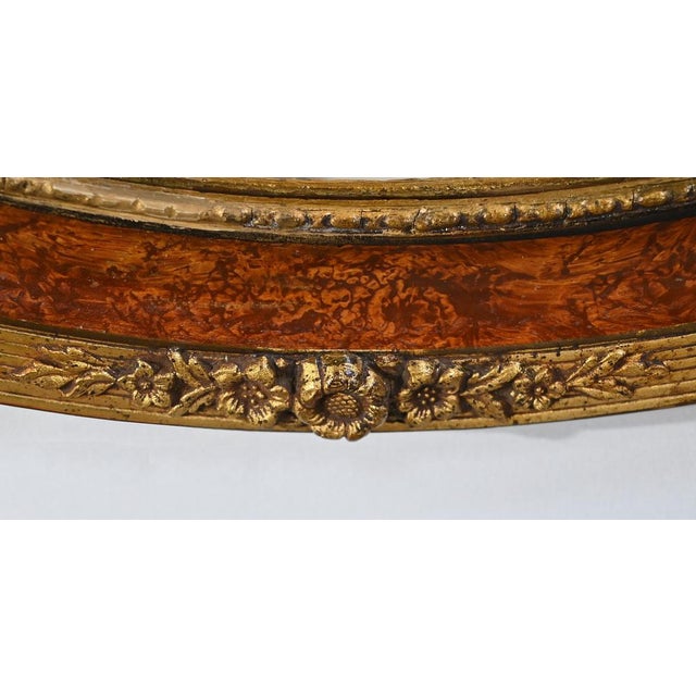 Oval Mirror in Gilded Wood For Sale - Image 11 of 16