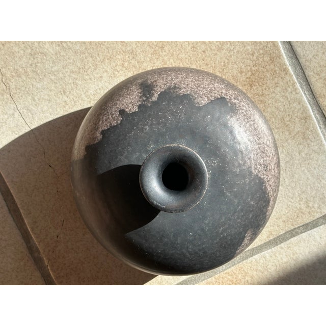 Ceramic High-Fired Ceramic Vase with Smoke Glaze, Thuringia, Germany, 1970s For Sale - Image 7 of 13