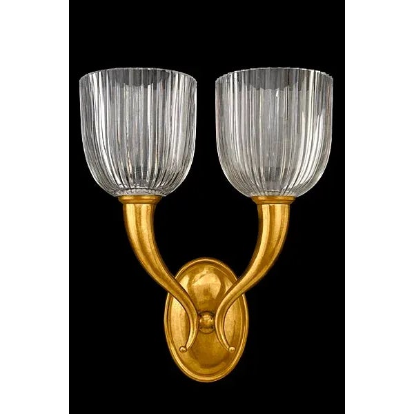 Contemporary Olympia Due Sconce in Gold Finish For Sale - Image 3 of 3