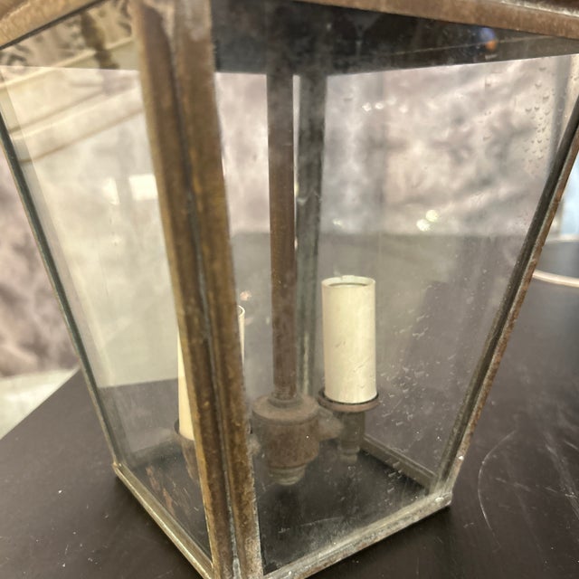 Antique Rustic Metal Lantern Light For Sale In Miami - Image 6 of 12