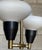 Metal 1950s Brass, Metal, and Opaline Glass Hanging Ceiling Light, Sweden For Sale - Image 7 of 10