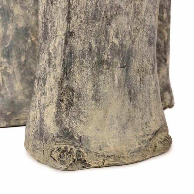 Vintage Maitland Smith Terracotta Statues of Asian Women - Set of 3 For Sale - Image 9 of 12