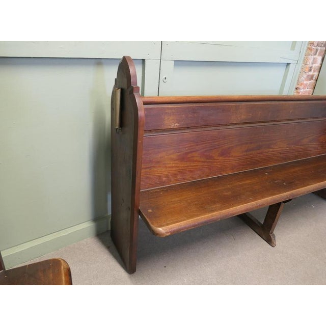 Arts and Crafts Pitch Pine Church Benches, Set of 2 For Sale - Image 6 of 8
