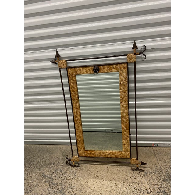 1990s Iron Frame and Cane Wall Mirror For Sale - Image 11 of 13