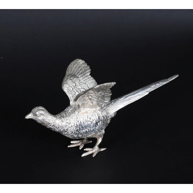 Vintage Sterling Silver Pheasants from Edward Barnard & Sons, London, 1971, Set of 2 For Sale - Image 6 of 16