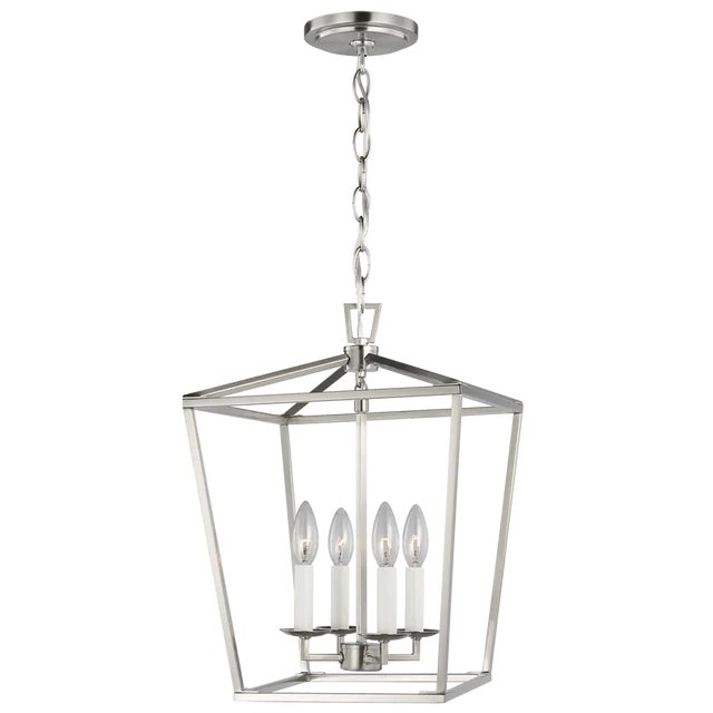 Traditional Chapman & Myers By Visual Comfort Studio Dianna 4-Light Small Pendant in Brushed Nickel For Sale - Image 3 of 3