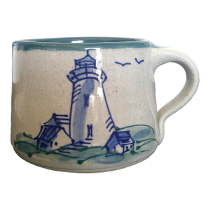 Great Bay Pottery N Hampton, Nh Lighthouse Mug Hand Made Stoneware Model 2808