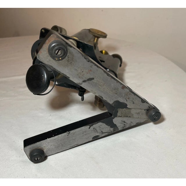 Share Rare Antique 1800's Solid Brass Mozstertz Lab Microscope Scientific Instrument For Sale - Image 12 of 12