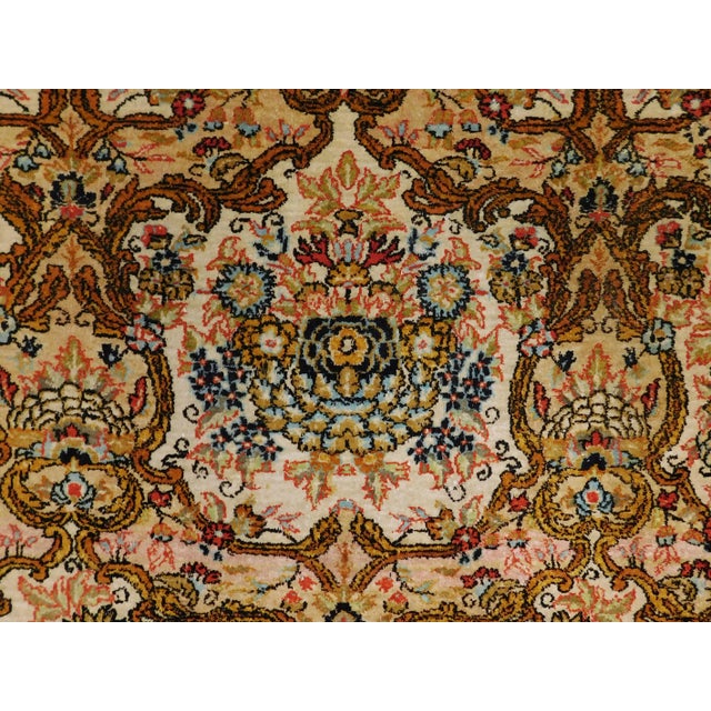 Vintage Hand Knotted Persian Silk Area Rug For Sale In Los Angeles - Image 6 of 13