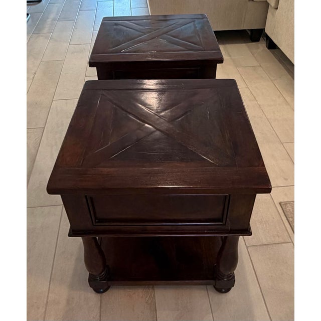 2000 - 2009 Solid Wood Coffee Table & Matching End Tables For Sale - Image 5 of 6