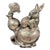Late 20th Century Chinese Art Silver Gilt Bronze Metal Lucky Charm Rabbit Sculpture For Sale