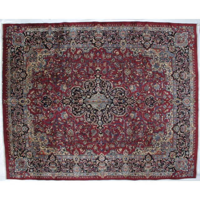 1970's Signed Pesian Khorassan Rug-9'8" X 12'2" For Sale - Image 9 of 9