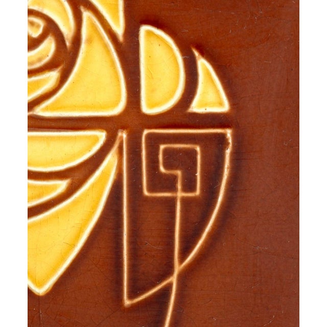 Art Nouveau Gilliot Hemiksem Art Nouveau Pottery Tile, c.1920 For Sale - Image 3 of 6