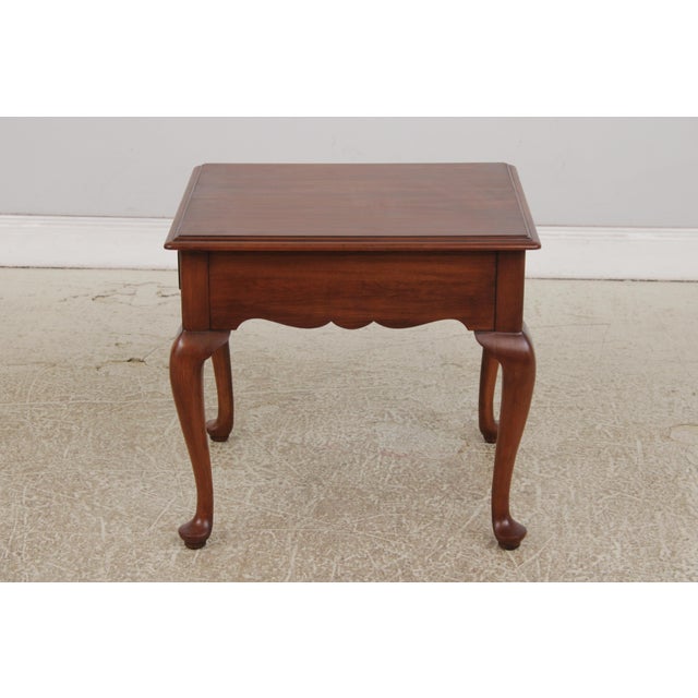 Pair of Henkel Harris Cherry 1 Drawer End Tables For Sale - Image 13 of 16