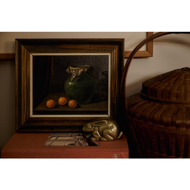 1960s Vintage Traditional Chiaroscuro Small Still Life Painting Artist Unknown For Sale - Image 5 of 6