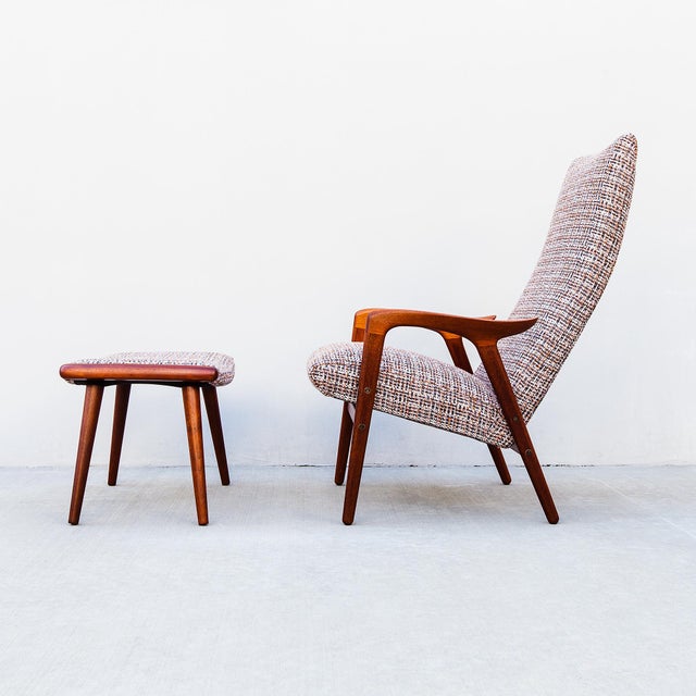 Swedish mid century modern solid teak high back "Mingo" lounge chair by Yngve Ekstrom, produced by Swedese the 1960s....