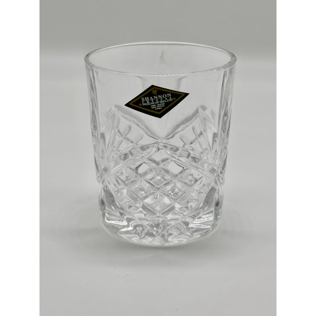 2010s Shannon Crystal by Godinger Dublin Collection Set of 4 Double Old Fashioned Glasses For Sale - Image 5 of 9