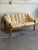 Mid-Century Modern Teak Beige Loveseat Settee Sofa Lounge Upholstered Furniture in Style of Domino Mobler Denmark 1960s For Sale - Image 3 of 10