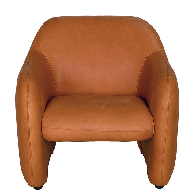 Striking and sophisticated, the Marx Chair features vibrant Roman Red leather upholstery paired with sturdy wood legs.