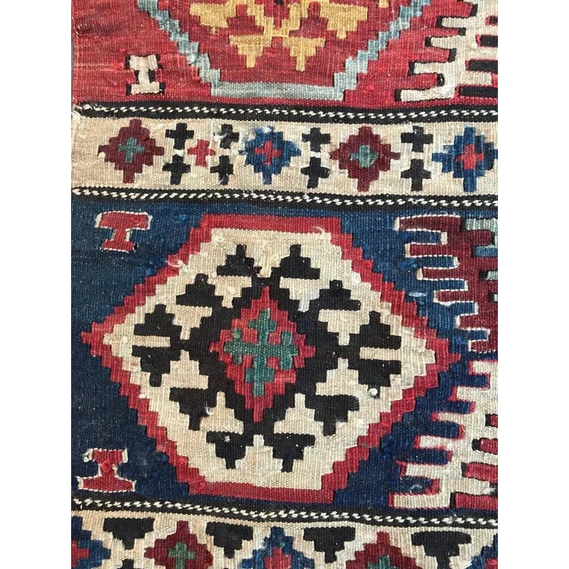 19th Century Caucasian Flat Rug Kilim Rug For Sale - Image 3 of 10