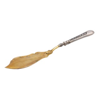 Silver Fish Knife with Engraved Floral Motifs For Sale