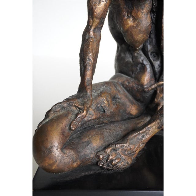 Brown Agenore Fabbri, Seated Female Nude, 1980s, Bronze For Sale - Image 8 of 13