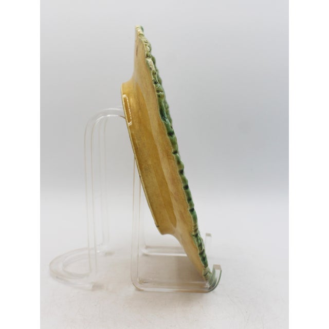 C. 1880-1900 London Majolica Begonia Leaf Plate by Joseph Roth For Sale - Image 4 of 8
