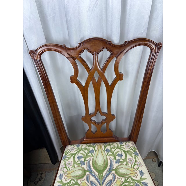 Late 20th Century The Georgian Symphony: Symmetrical Queen Anne Desks & Chippendale Ribbon-Back Chairs For Sale - Image 9 of 12