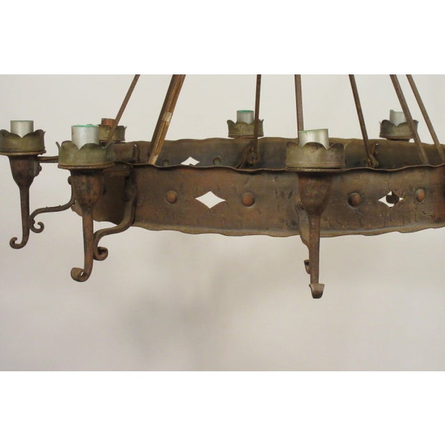 1940s 1940s Iron Gothic Chandelier For Sale - Image 5 of 11