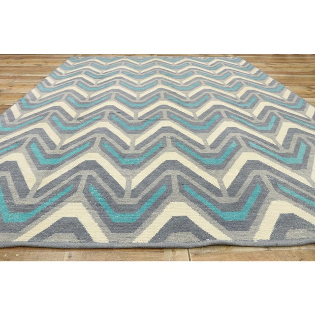 Textile 2010s Retro Chevron Moroccan Rug, 08’10 X 12'07 For Sale - Image 7 of 9