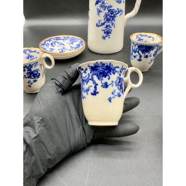Victorian 1892 Cauldon England Chocolate Pot Set For Sale - Image 3 of 14