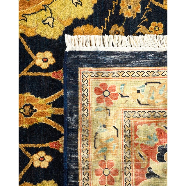 2000 - 2009 Eclectic, One-of-a-Kind Hand-Knotted Area Rug in Blue, 9' 0" x 12' 0" For Sale - Image 5 of 8