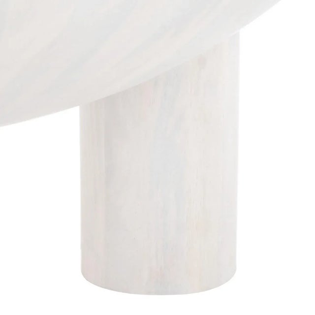 White Calhoun Round Wood Coffee Table - White Wash For Sale - Image 8 of 10