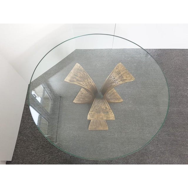 1970s Vintage Brutalist Coffee Table in Bronze and Glass, 1970s For Sale - Image 5 of 12