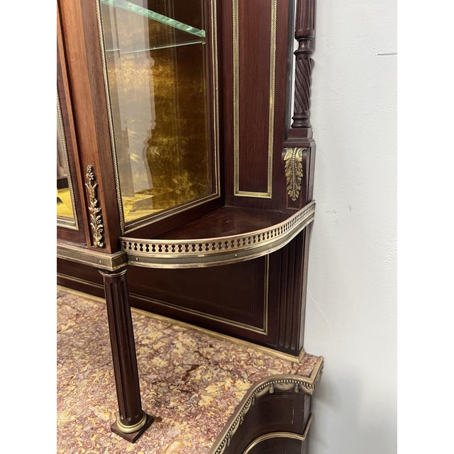 Wood Napoleon III Mahogany and Chased Bronze Display Cabinet, 1800s For Sale - Image 7 of 18