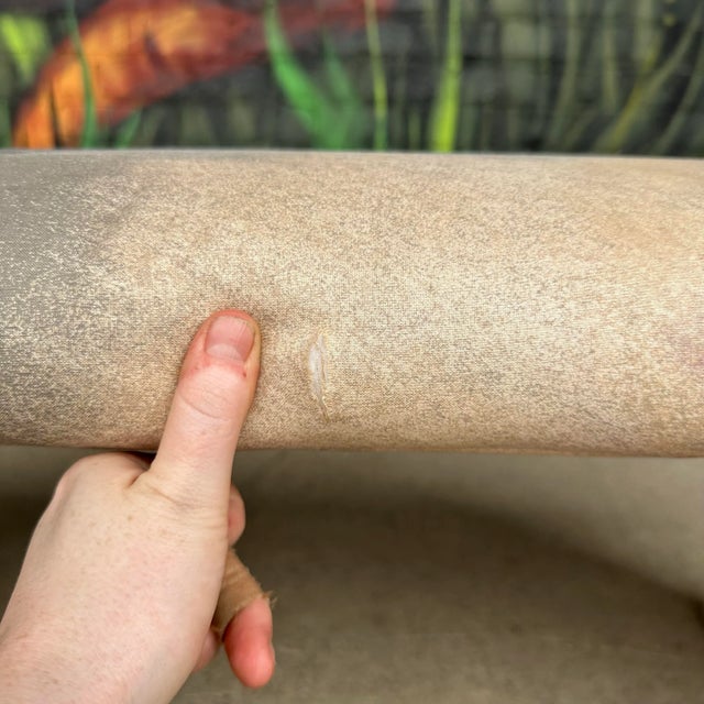 Waterfall Postmodern Bench Watercolor Fabric For Sale - Image 10 of 11