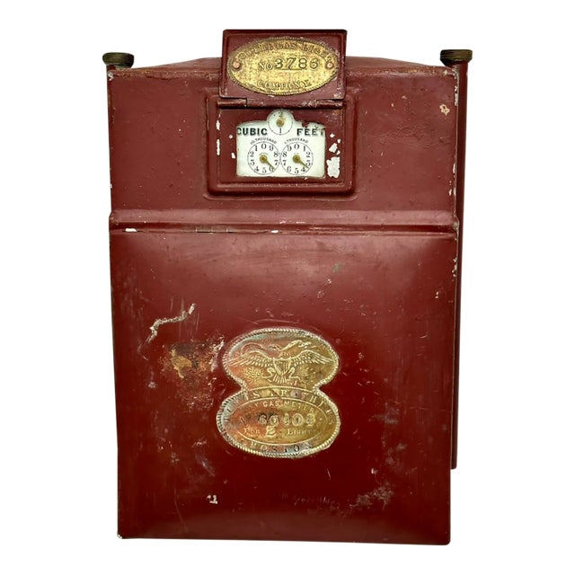 Rare Antique Mid 1850s Boston Massachusetts Home Lighting Natural Gas Meter Now for Unique Decorator Item For Sale
