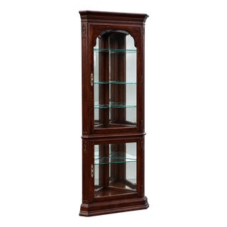 Ethan Allen Georgian Court Cherry Curio Corner Cabinet For Sale