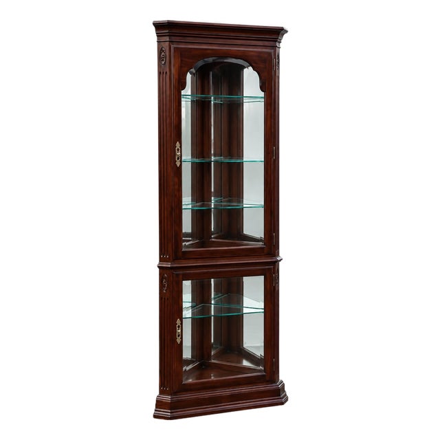 Ethan Allen Georgian Court Cherry Curio Corner Cabinet For Sale