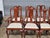 Henkel Harris 1990s Set of 8 Henkel Harris Black Cherry Dining Room Chairs White Damask Fabric For Sale - Image 4 of 18